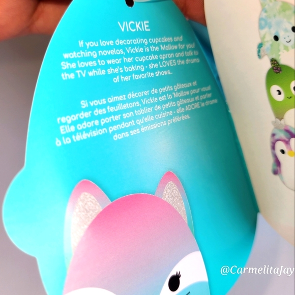 VICKIE 🦊🎒 Pink & Blue Fox BACKPACK Original Squishmallow by Kelly Toy ☆》NWT《☆ - Picture 4 of 7